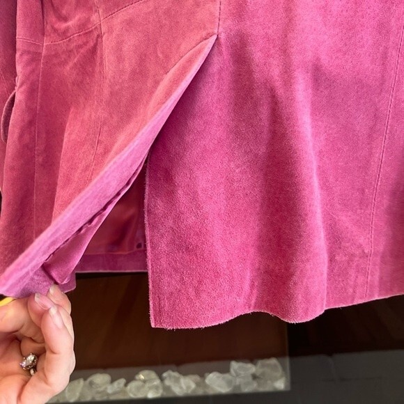 Terry Lewis Classic Luxuries SZ S Vintage Suede Jacket Coat Barbiecore Pink - Picture 3 of 12
